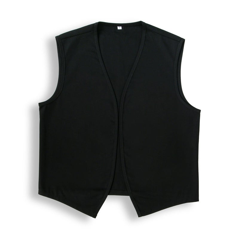 AMNPOLEN Unisex No Pocket Button Uniform Vest Halloween Costume Outfit (Large, Black) - Image 1